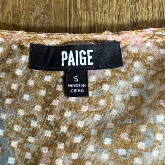 Paige Women’s Dezi Balloon Sleeve Silk Blend Button Front Paisley Top Size Small - Picture 6 of 16